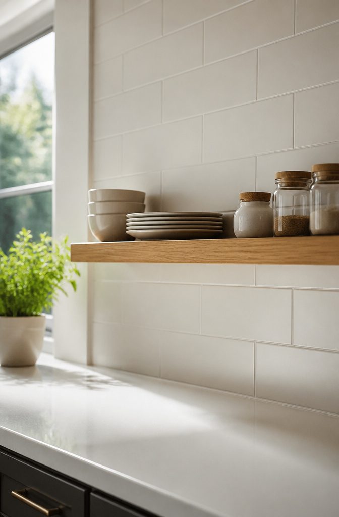 Several ready-to-ship floating shelves displayed for installation.