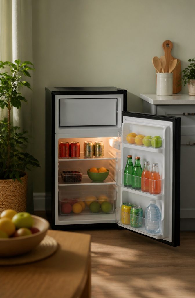 Whirlpool Compact Mini Fridge shown with a simple design.