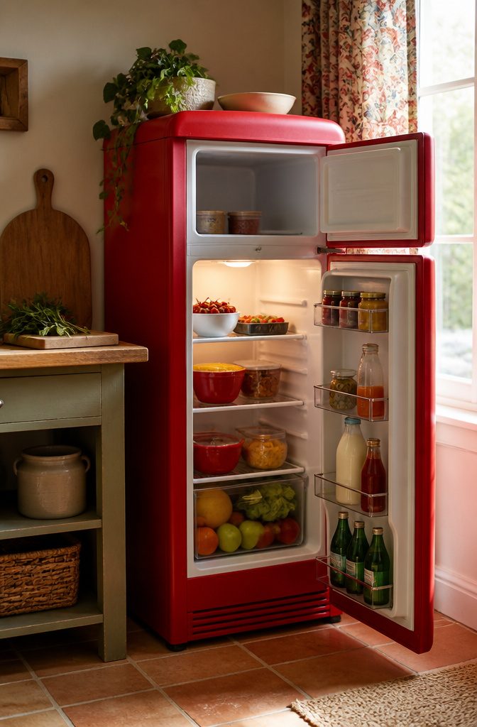 Frigidaire EFR376 mini refrigerator with freezer in a kitchen setting.